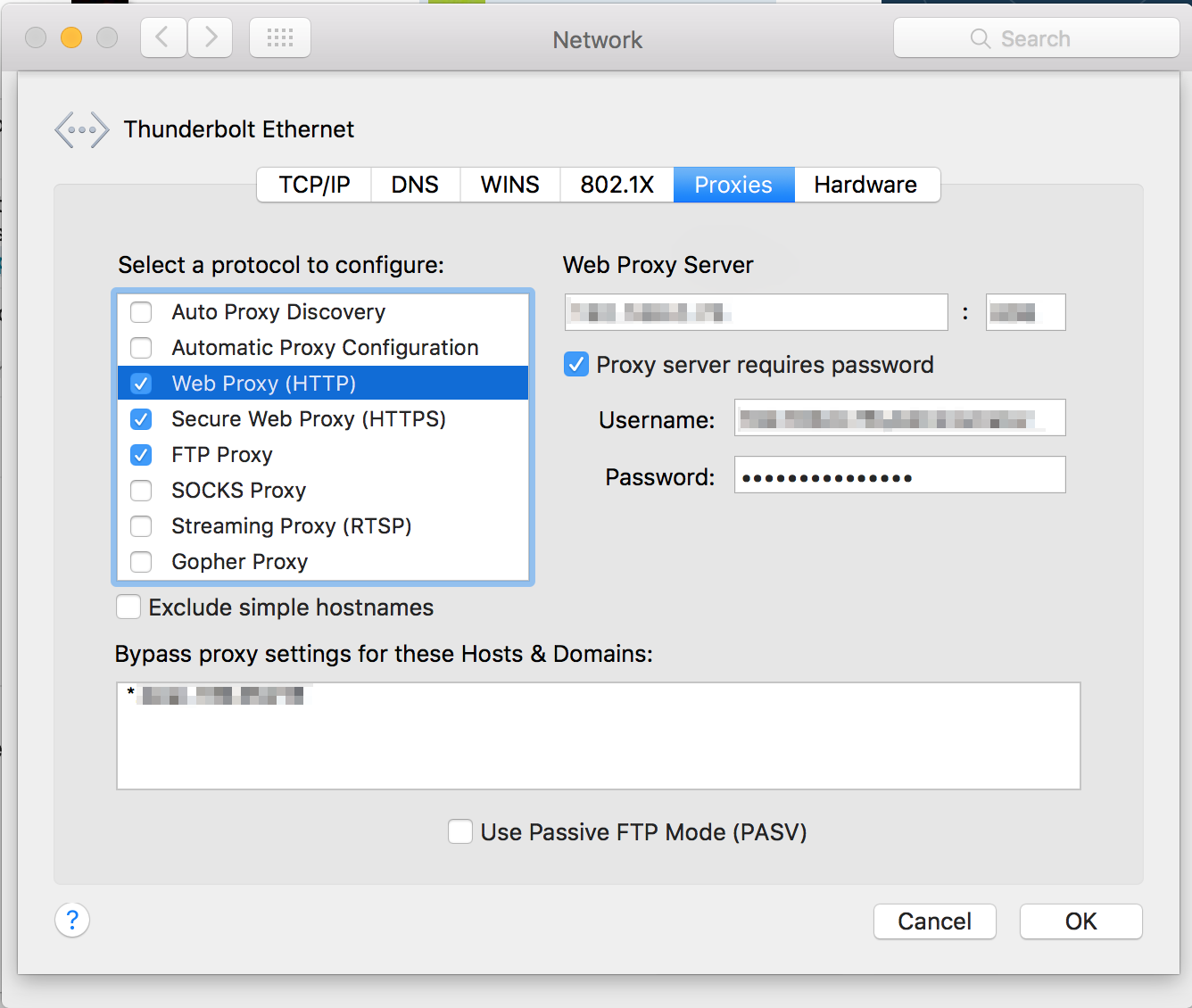 fix proxy settings for email on mac